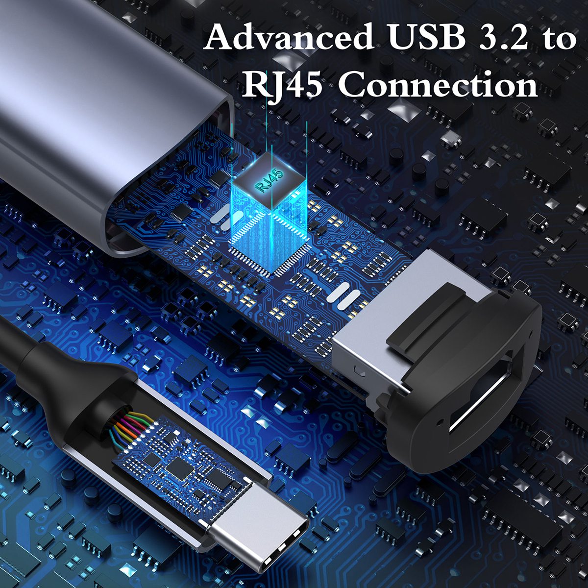 Choetech HUB-R02 USB-C to RJ45 2.5Gbps Ethernet Adapter Cord Network Cable Connector