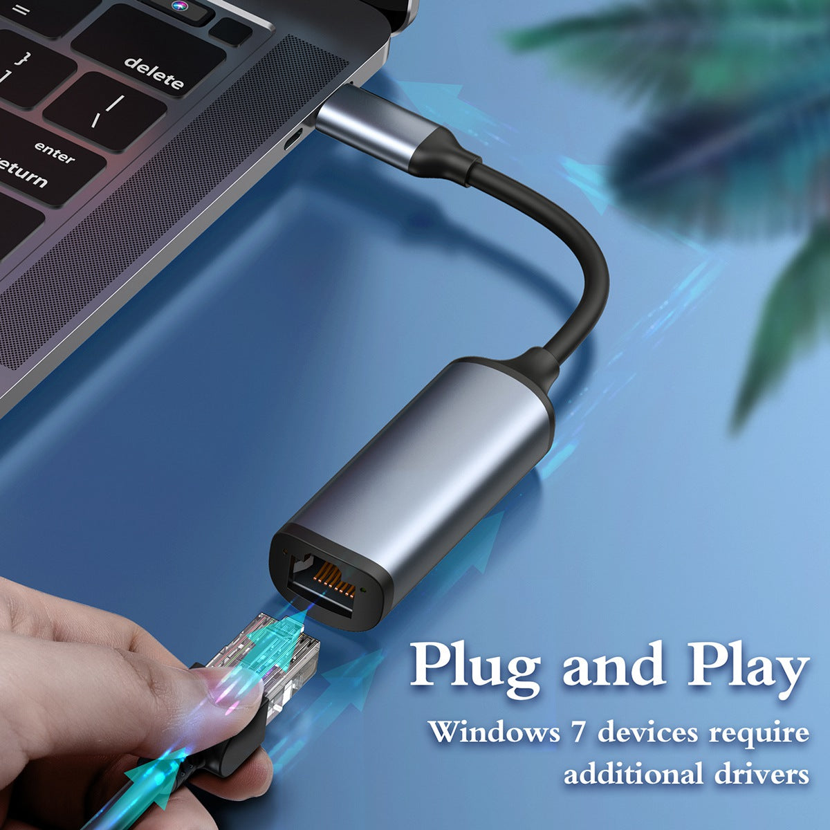 Choetech HUB-R02 USB-C to RJ45 2.5Gbps Ethernet Adapter Cord Network Cable Connector