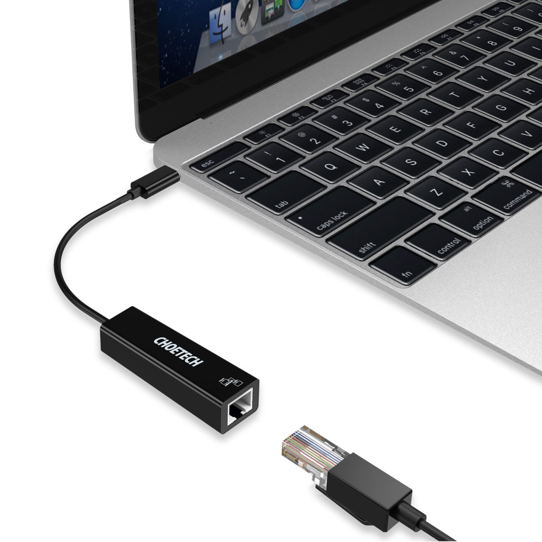 Choetech HUB-R01 USB-C to RJ45 10 / 100 / 1000Mbps Ethernet Adapter Cord Network Nickel-plated Connector