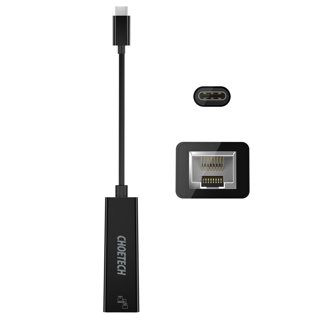 Choetech HUB-R01 USB-C to RJ45 10 / 100 / 1000Mbps Ethernet Adapter Cord Network Nickel-plated Connector