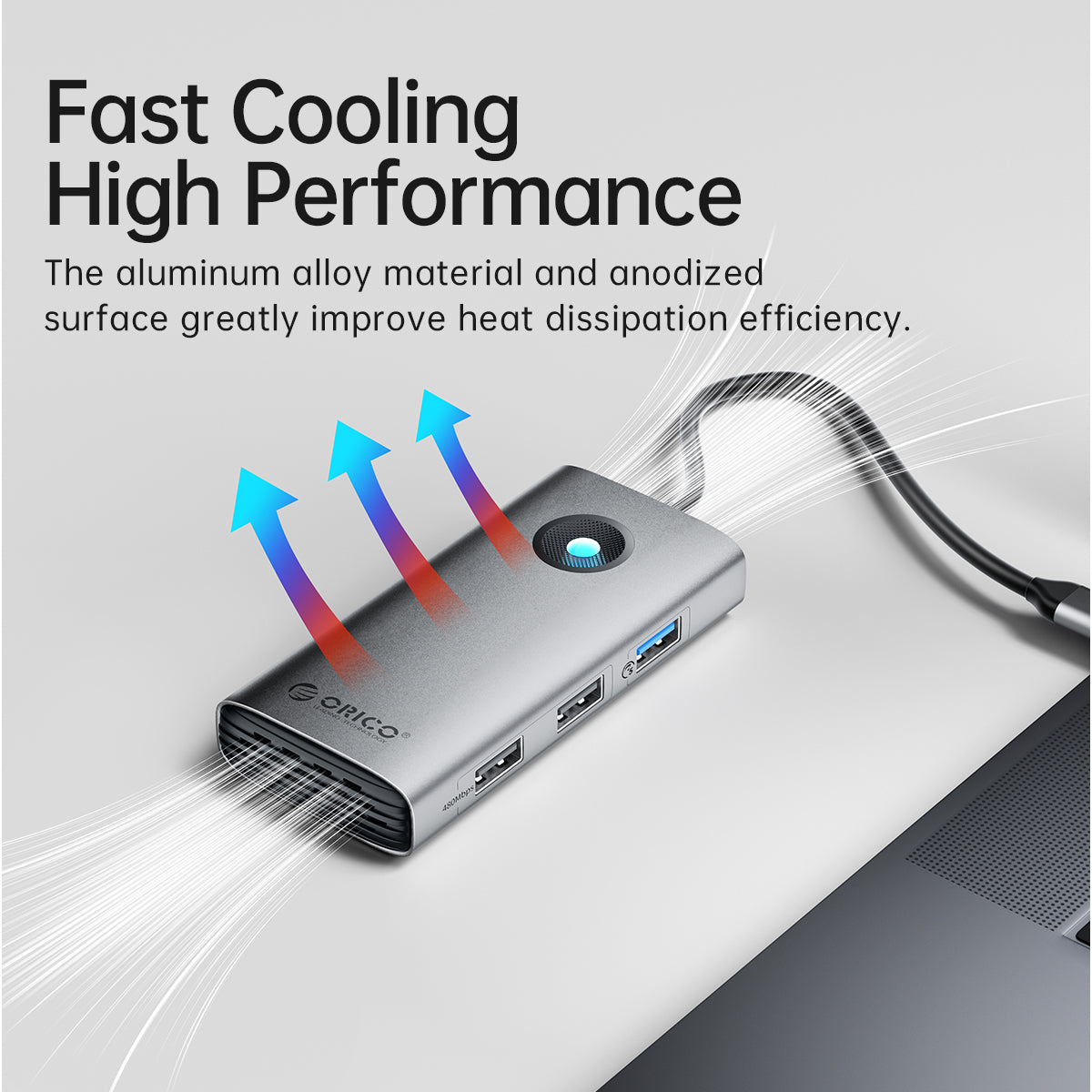 Uniqkart PW11-5P 5 in 1 Docking Station 4K Video PD 60W Charging Multifunctional Type-C Hub - Silver