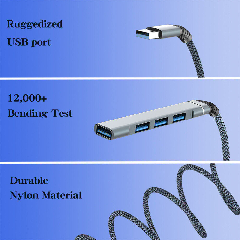 4-in-1 USB to USB2.0x3 + USB3.0 USB Hub Aluminum Alloy Laptop Computer Adapter