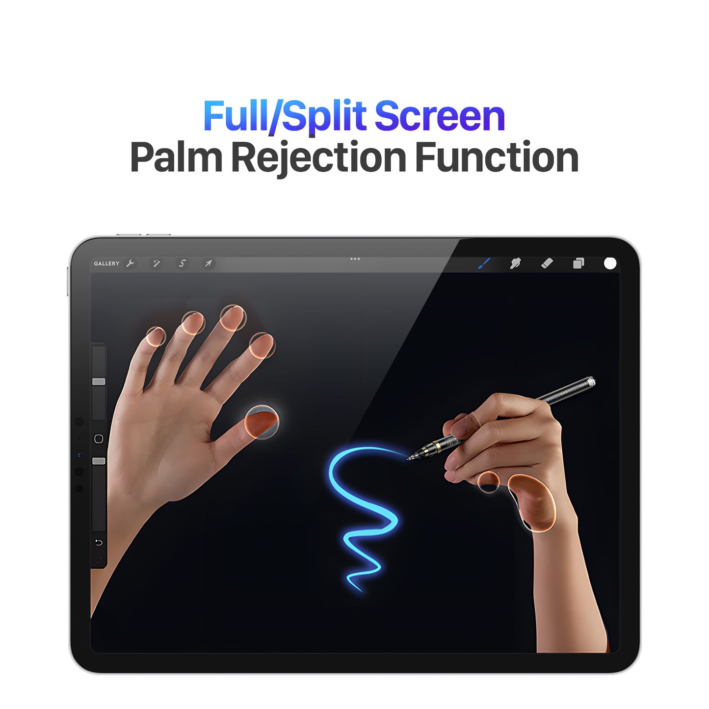 Magnetic Charging Stylus Pen for iPad High Precision Capacitive Universal Digital Active Pencil - Transparent