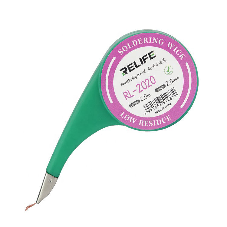 RELIFE Solder Wick Copper Wire Tool Remove Solder Repair Tool for Mobile Phone - Size: 2.0mm x 2.0m