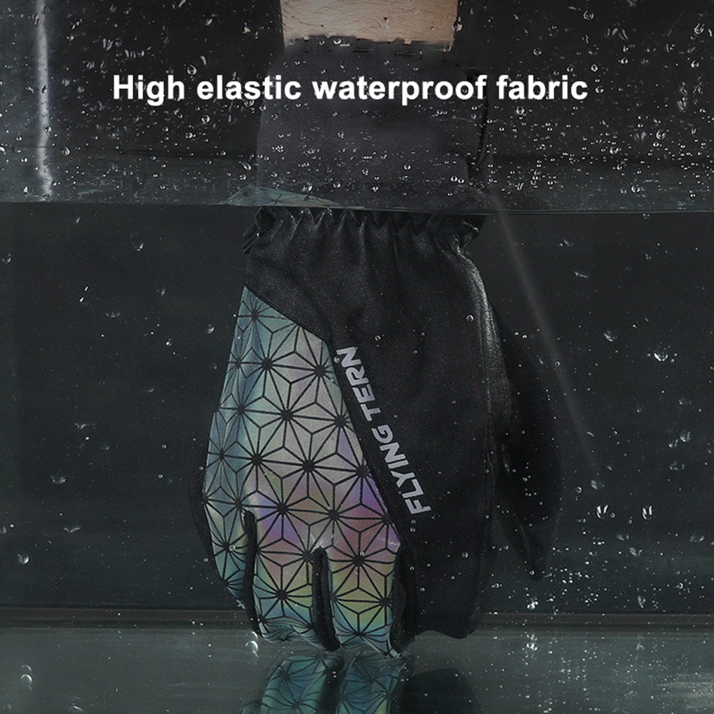 Flyingtern 1 Pair Autumn Winter Waterproof Windproof Cycling Gloves Outdoor Touch Screen Full Finger Warm Gloves - Colorful XL