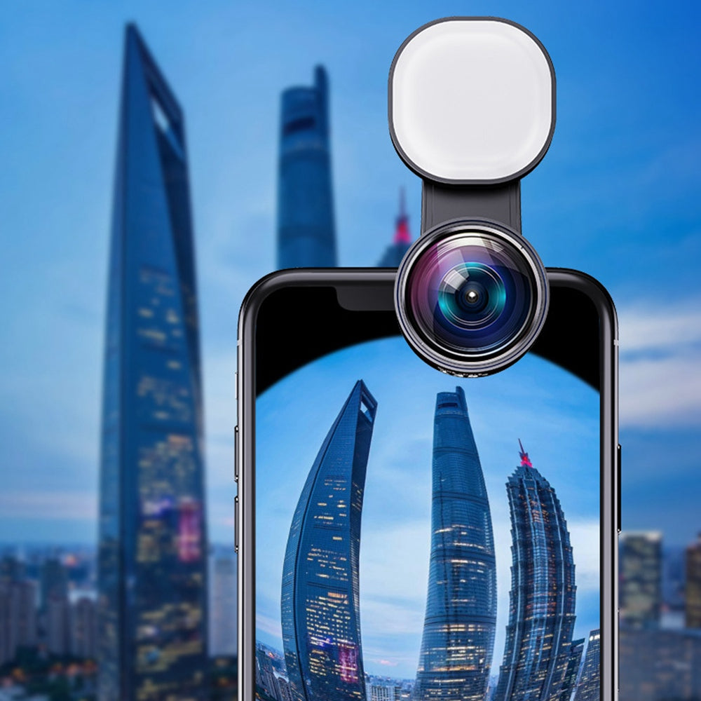 XIAOTIAN Professional Cell Phone Lens External HD Camera Lens Ultra-Clear Lens Set with Ultra-Wide Angle, Macro, Fill Light