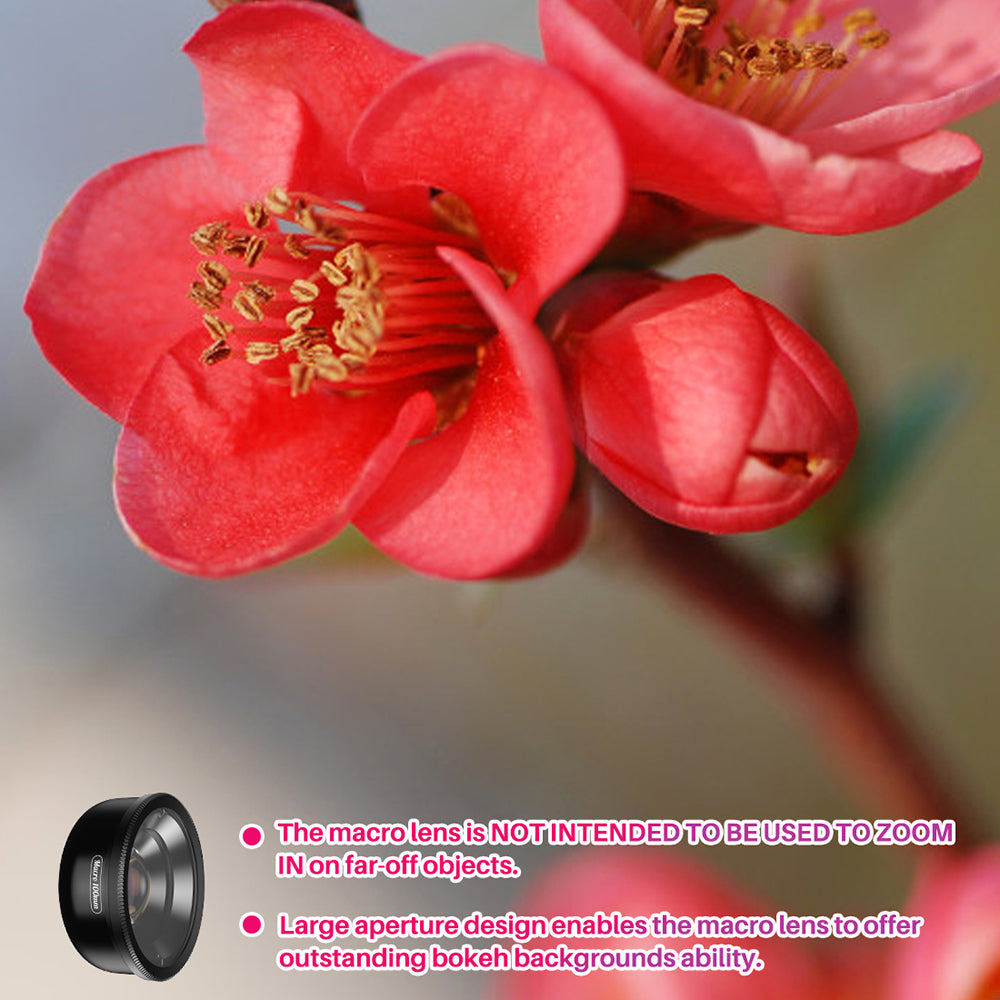 Apexel APL-HB100CPL Macro Lens Kit for Phone, 10X Macro Lens + CPL Filter Phone Lens Attachment