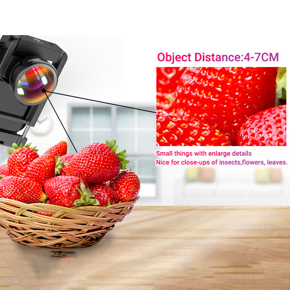 Apexel APL-HB100CPL Macro Lens Kit for Phone, 10X Macro Lens + CPL Filter Phone Lens Attachment
