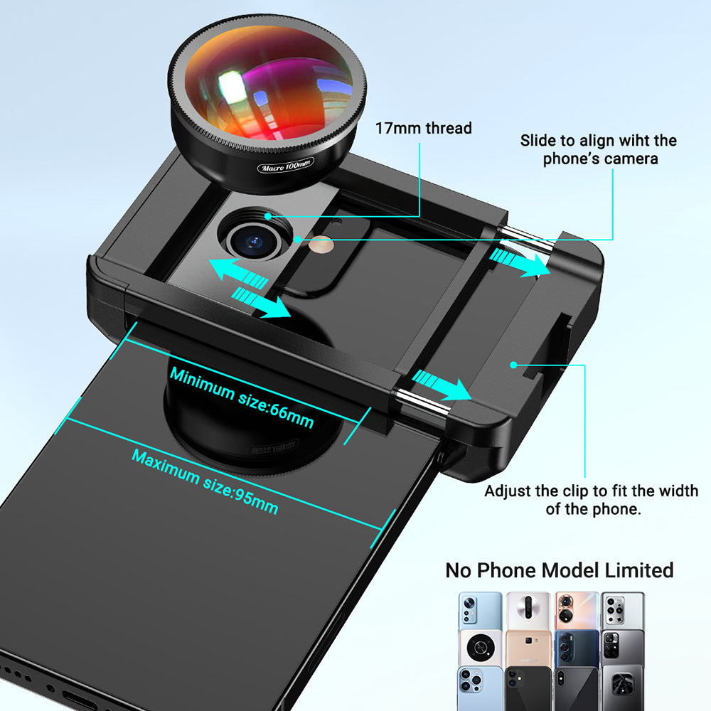 Apexel APL-HB100CPL Macro Lens Kit for Phone, 10X Macro Lens + CPL Filter Phone Lens Attachment