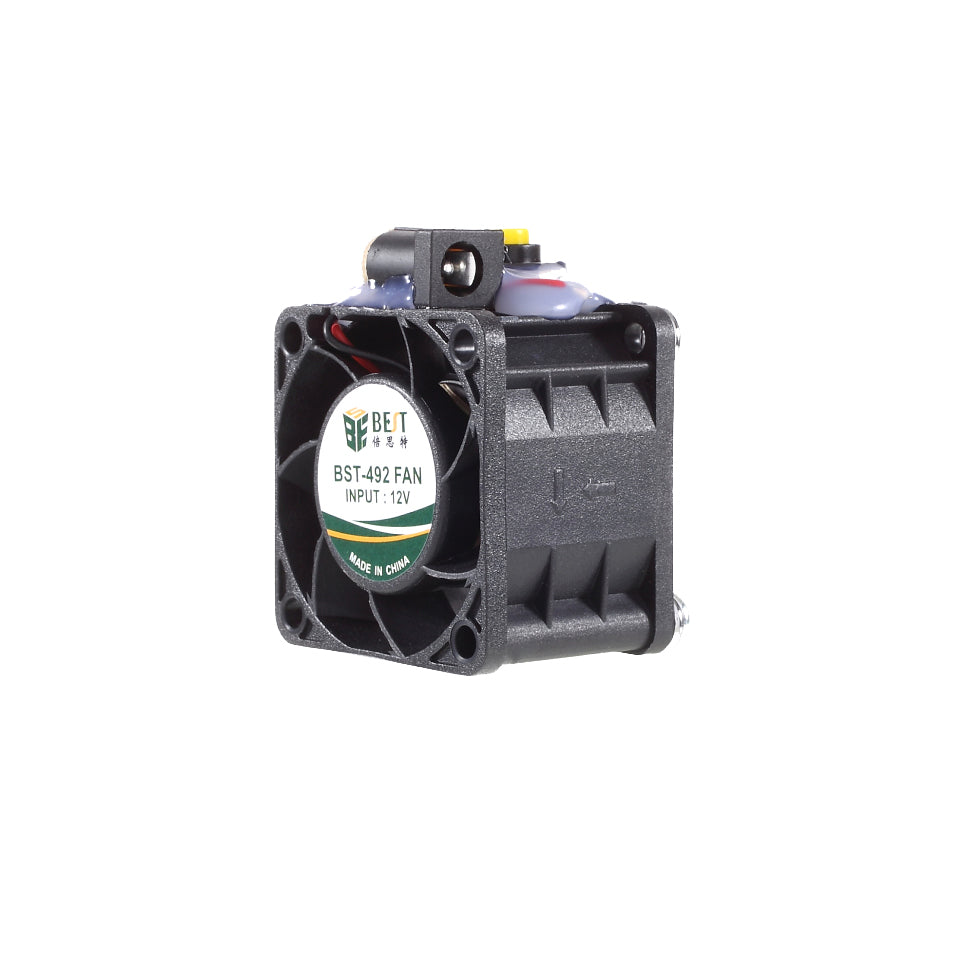 Uniqkart BST-492 Fan 12V Mini Flow Cooling Fan for CUP Chip Circuit Board Glass Glue - US Plug