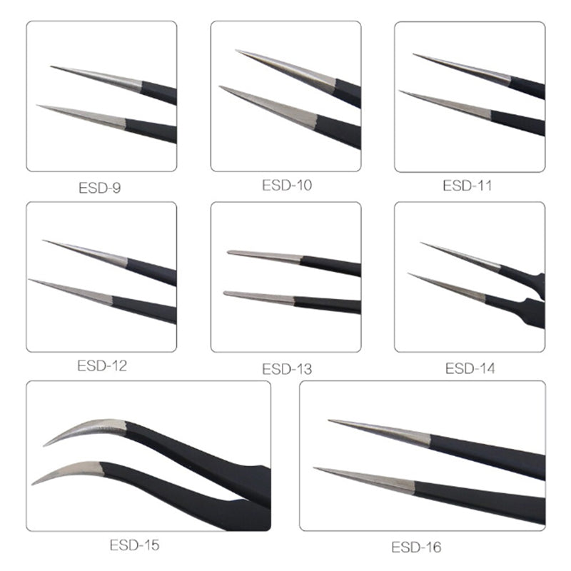 Best ESD Series Precision Anti-static Stainless Steel Tweezers - ESD-13