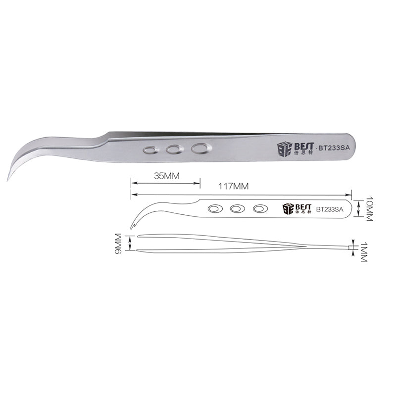 Best Anti-static Precision Stainless Steel Matte Tweezers - BT233SA
