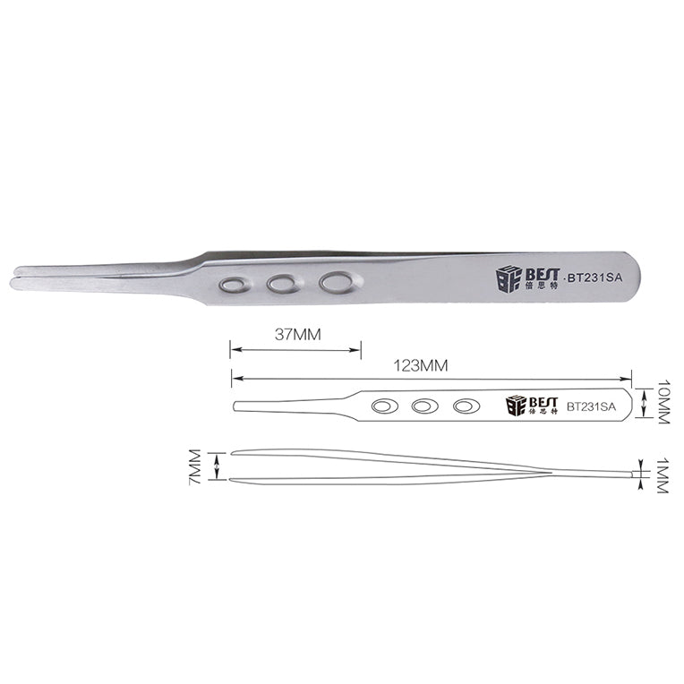 Best Anti-static Precision Stainless Steel Matte Tweezers - BT231SA