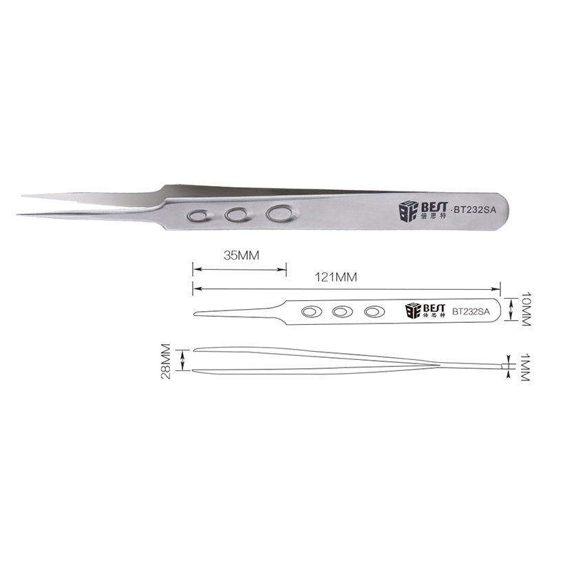 Best Anti-static Precision Stainless Steel Matte Tweezers - BT232SA