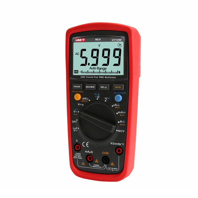 UNI-T UT139E True RMS Digital Multimeter 6000 Counts DMM LPF LOZ NCV Tester