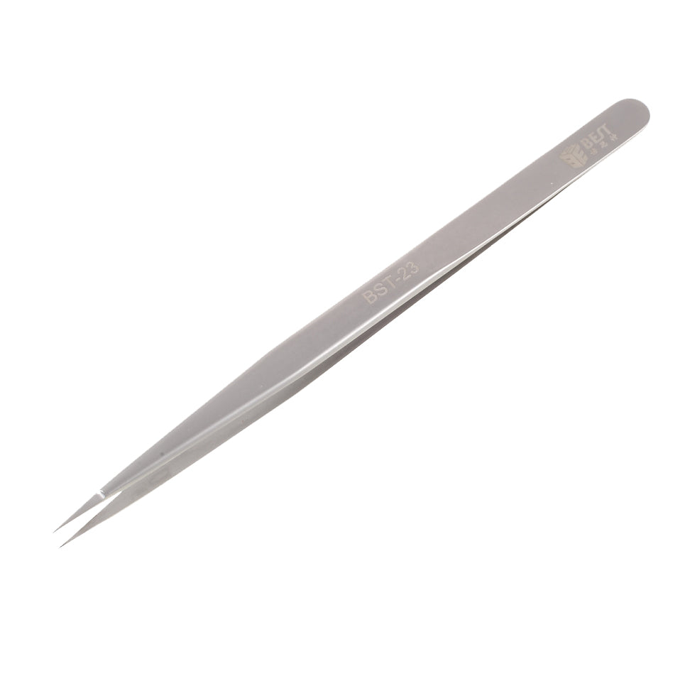 Best BST-23 Stainless Steel Straight Tip Jump Wire Tweezers for Mobile Phone Motherboard Repair