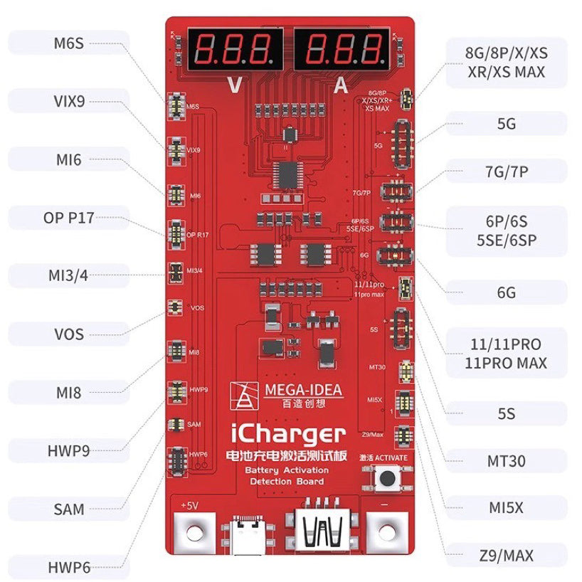 iCharger Battery Charging Activation Test Board for iPhone Samsung Xiaomi