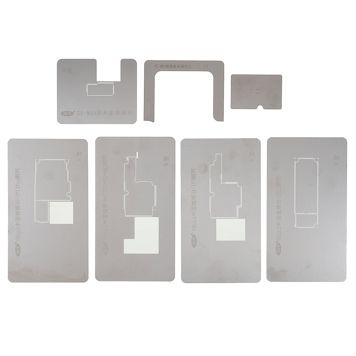 JLY 10-in-1 Magnetic-Absorbed Motherboard Holder Fixture Set for iPhone X/XS 5.8 inch/XS Max 6.5 inch/11 6.1 inch/11 Pro 5.8 inch/11 Pro Max 6.5 inch/12 6.1 inch/12 Pro 6.1 inch/12 Pro Max 6.7 inch