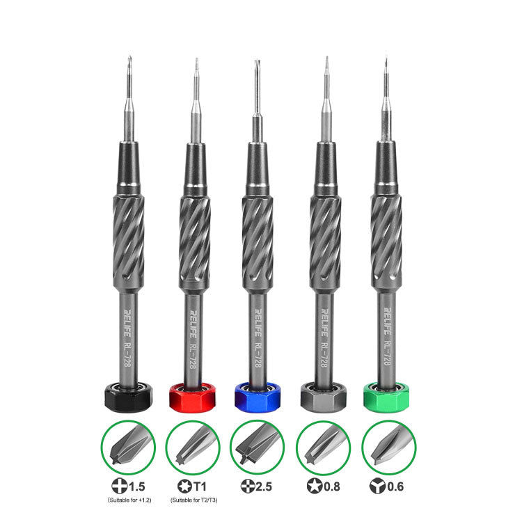 Relife RL-728 5Pcs/Set 2D S2 Steel Special Screwdrivers Repair Tools Kit for Mobile Phone Repair