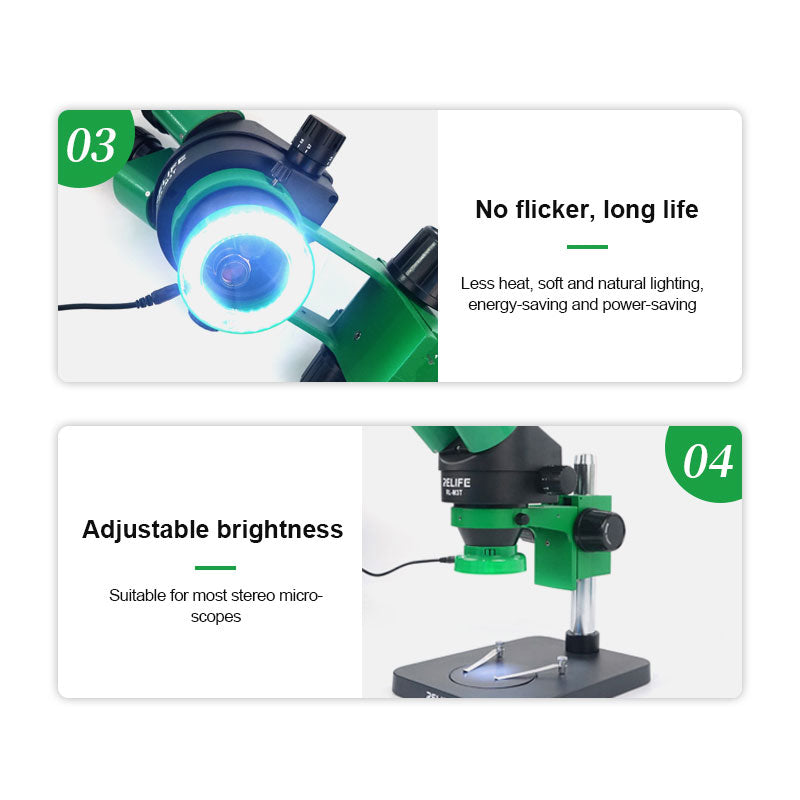 Relife RL-033D Touch Switch Snap-in Design Microscope Light Source with Anti-Dust Lens Intensive Spotlight LED Microscope Light
