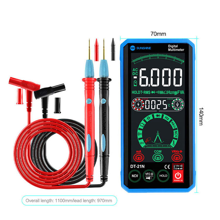 Uniqkart DT-21N Sensitive Reverse-Display Touch Screen Multimeter Automatic Recognition Instrument Tester for Repair Tools