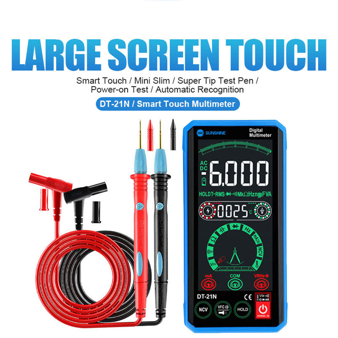 Uniqkart DT-21N Sensitive Reverse-Display Touch Screen Multimeter Automatic Recognition Instrument Tester for Repair Tools