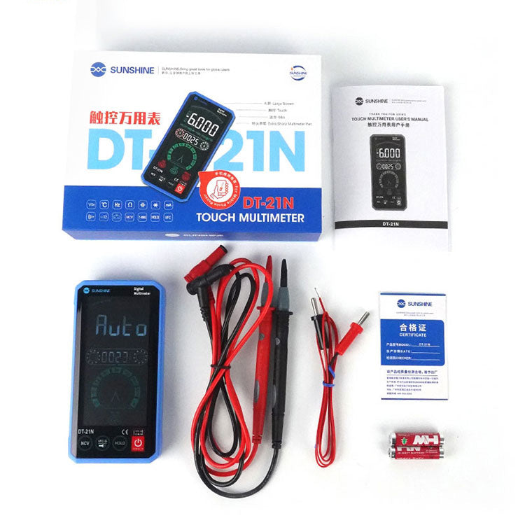 Uniqkart DT-21N Sensitive Reverse-Display Touch Screen Multimeter Automatic Recognition Instrument Tester for Repair Tools