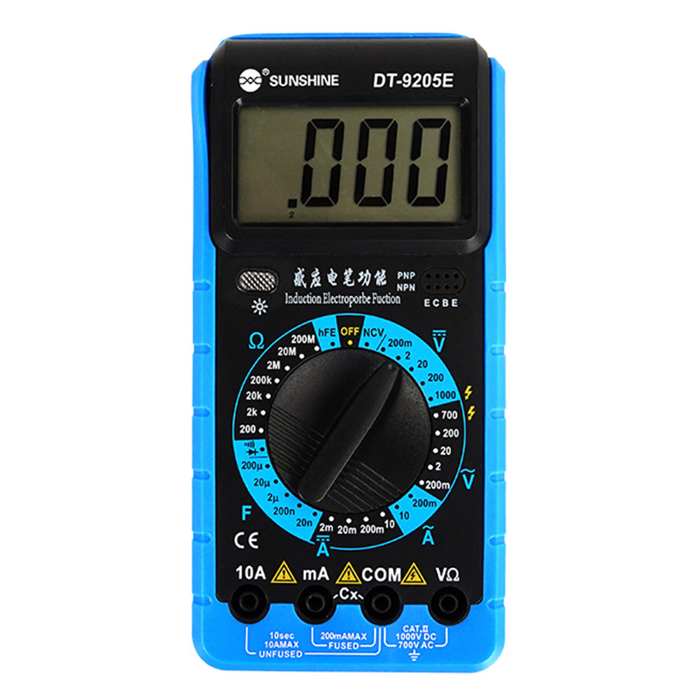 Uniqkart DT-9205E High Precision Digital Multimeter Overload Protection LCD Display Instrument Tester for Repair Tools
