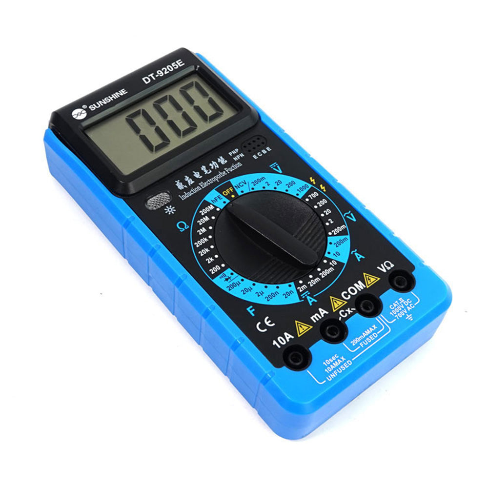 Uniqkart DT-9205E High Precision Digital Multimeter Overload Protection LCD Display Instrument Tester for Repair Tools