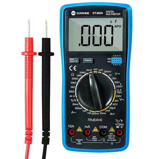 Uniqkart DT-890N High Precision Digital Multimeter Overload Protection LCD Display Instrument Tester for Repair Tools