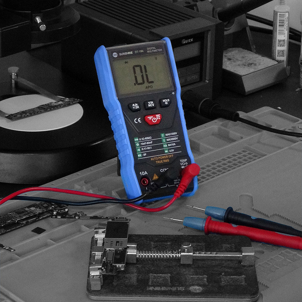 Uniqkart DT-19N Mini Multimeter Fireproof ABS Pocket Size Instrument Tester with LCD Display for Repair Tools