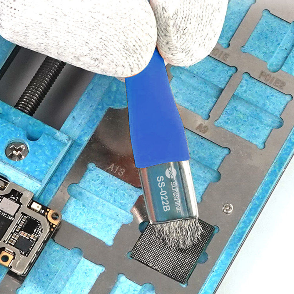 Uniqkart SS-022B Double Head Brush Anti-Static Motherboard PCB Cleaning Brush Mobile Phone Repair Tool