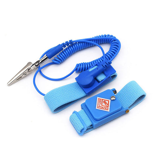 Uniqkart 1.6m Wired Adjustable Anti-Static Bracelet Stretchable Wrist Band with Ground Wire for Electronics Repair