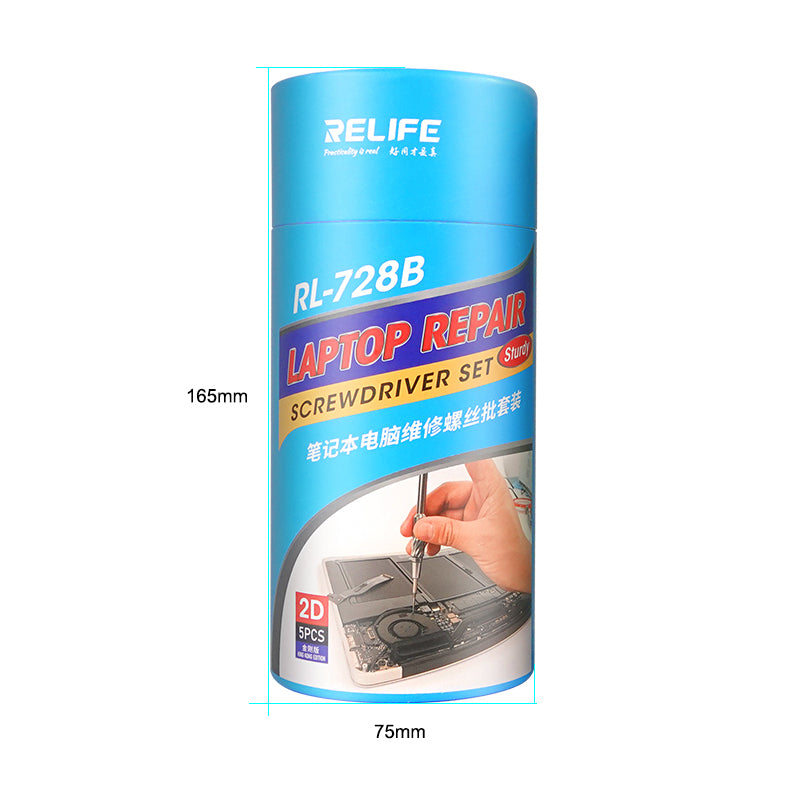Relife RL-728B Magnetic-Absorbed Screwdriver Kit with Small Transparent Suction Cup for Notebook/Laptop Repair