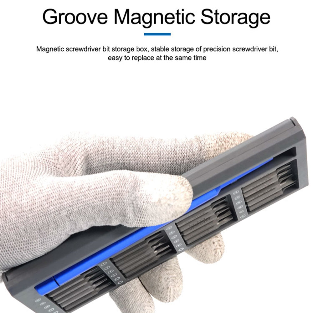 Uniqkart SS-5118 25-in-1 High Performance Screwdriver Set with Groove Magnetic Storage Organizer Mobile Phone Screen Replace Repair Tools