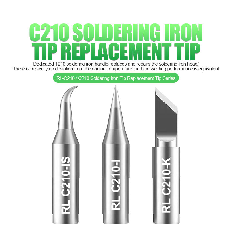 Relife RL-C210 Series Soldering Iron Tips Welding Head Replacement - RL-C210-K