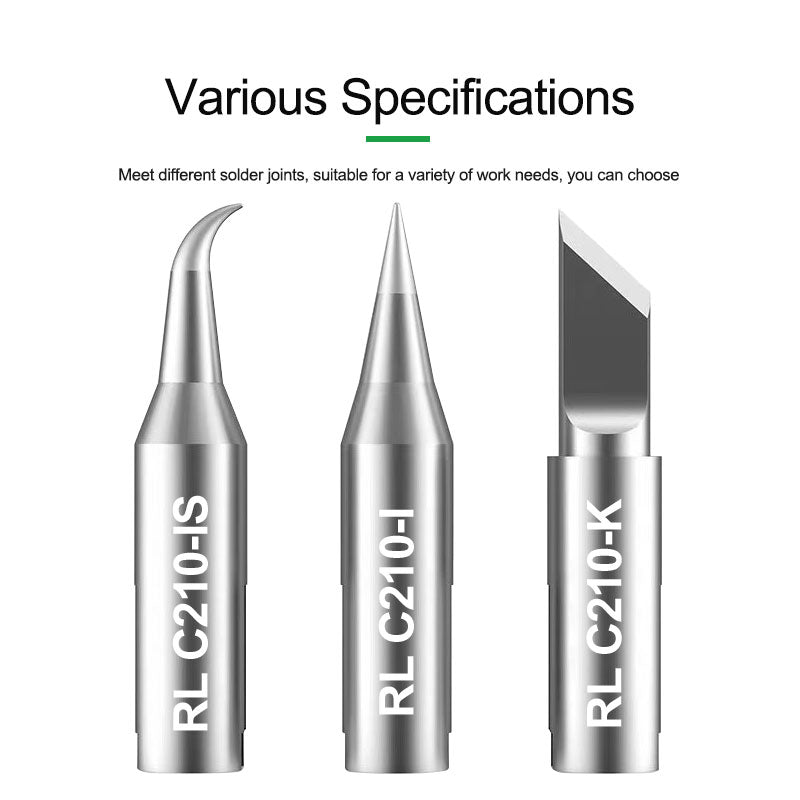 Relife RL-C210 Series Soldering Iron Tips Welding Head Replacement - RL-C210-K
