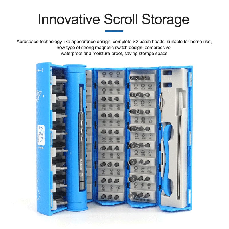 Uniqkart SS-5120 128-in-1 Precision Screwdriver Set 120Pcs Alloy Steel Bits for Mobile Phone Home Use Repair Tools