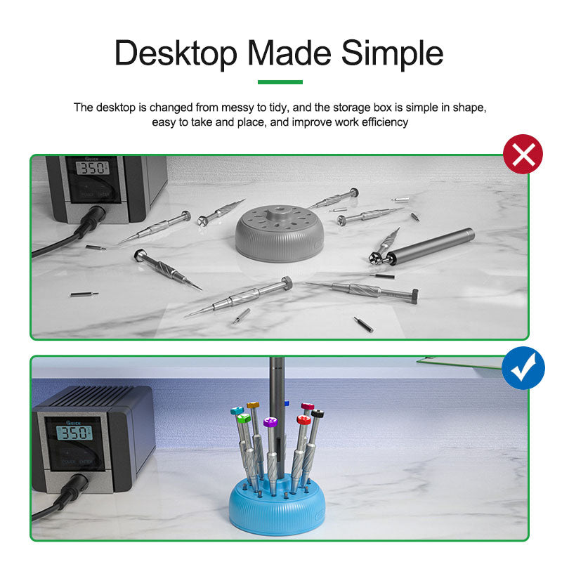 Relife RL-078 Multi-functional Magnetic Screwdriver Box 360-degree Rotating Storage Box