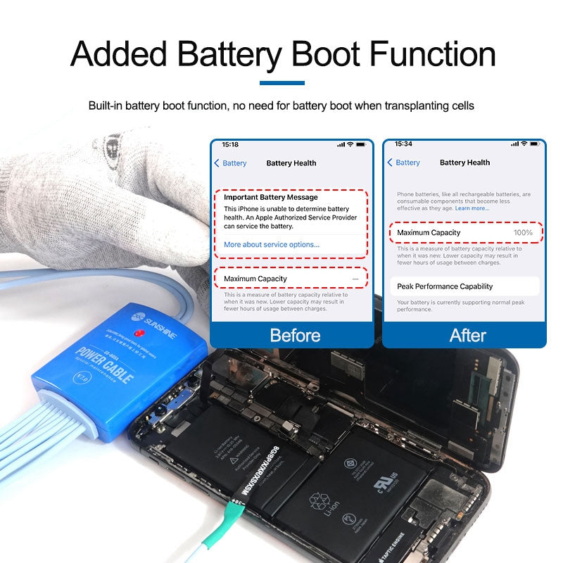 Uniqkart SS-905A V7.0 Dedicated Power Cable for iPhone 6-13 Series + SAM Series, Mobile Phone Repair Power Cord