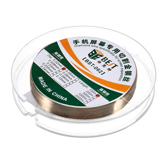 Uniqkart BST-062 0.02mm 100 Meters Cutting Wire Cutting Line for Separating Cell Phone Screen Tablet Front Glass LCD