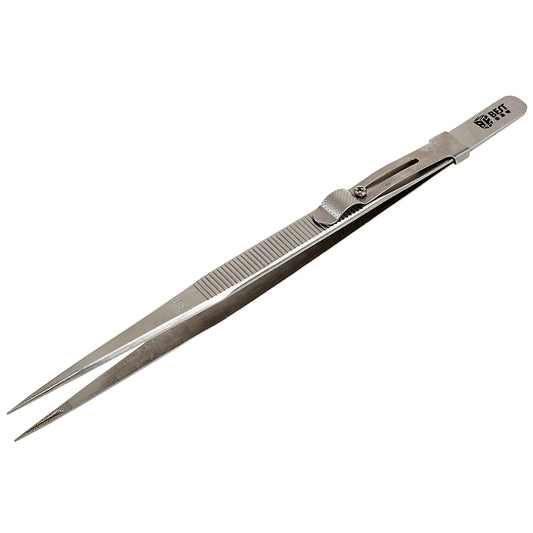 Uniqkart BST-F1 202 Stainless Steel Tweezers Slide Buckle Design Diamond Gem Jewelry Making Craft Tool