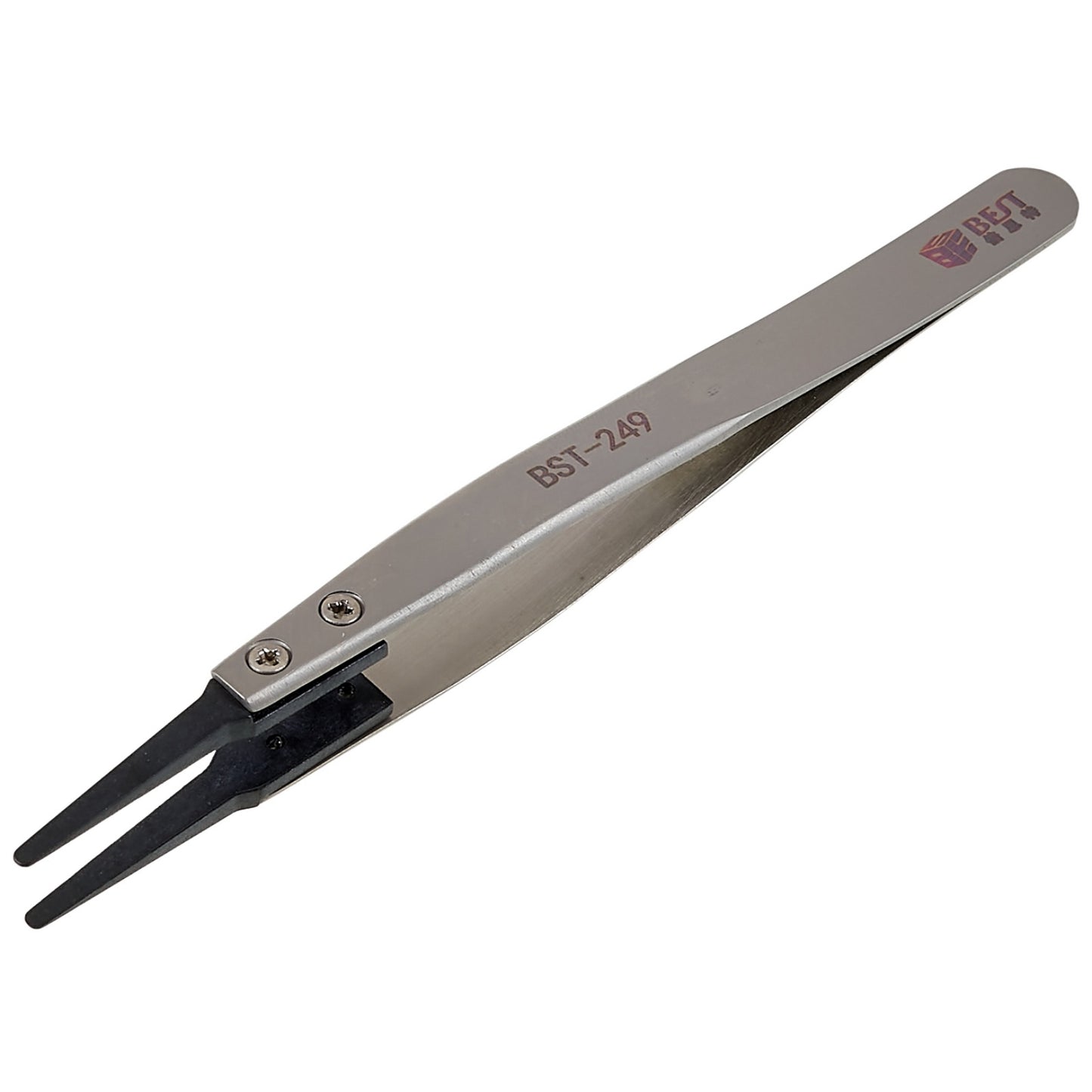 Uniqkart BST-249 Professional Anti-Static Tweezers Mobile Phone Tablet Repairing PPS Plastic Head Tweezers