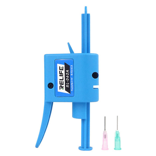 Relife RL-062A Manual Glue Gun with 2 Different Needle Booster Handheld Glue Guns for 10CC Syringe Oil, Solder Paste