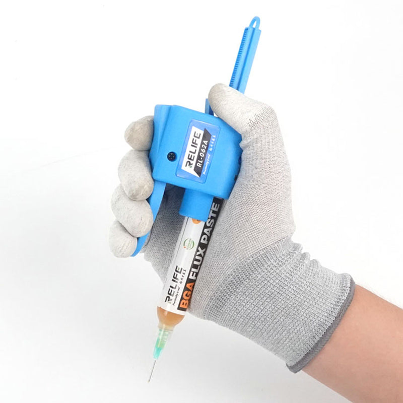 Relife RL-062A Manual Glue Gun with 2 Different Needle Booster Handheld Glue Guns for 10CC Syringe Oil, Solder Paste