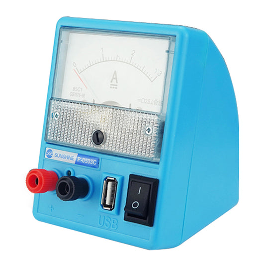 Sunshine P-0503C 3A 5V Mini DC Power Supply Phone Repair Regulated Power Supply Ammeter with Short Circuit Protection - EU Plug