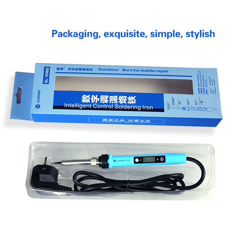 Sunshine SL-936D Electric Welding Pen LCD Adjustable Temperature Digital Electric Soldering Station for Mobile Phone Repair - EU Plug