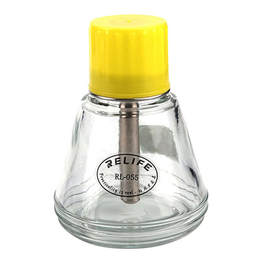 Relife RL-055 Empty Glass Water Bottle Copper Core Alcohol Bottle Metal Suction Pipe Pressing Type Automatic Water Bottle