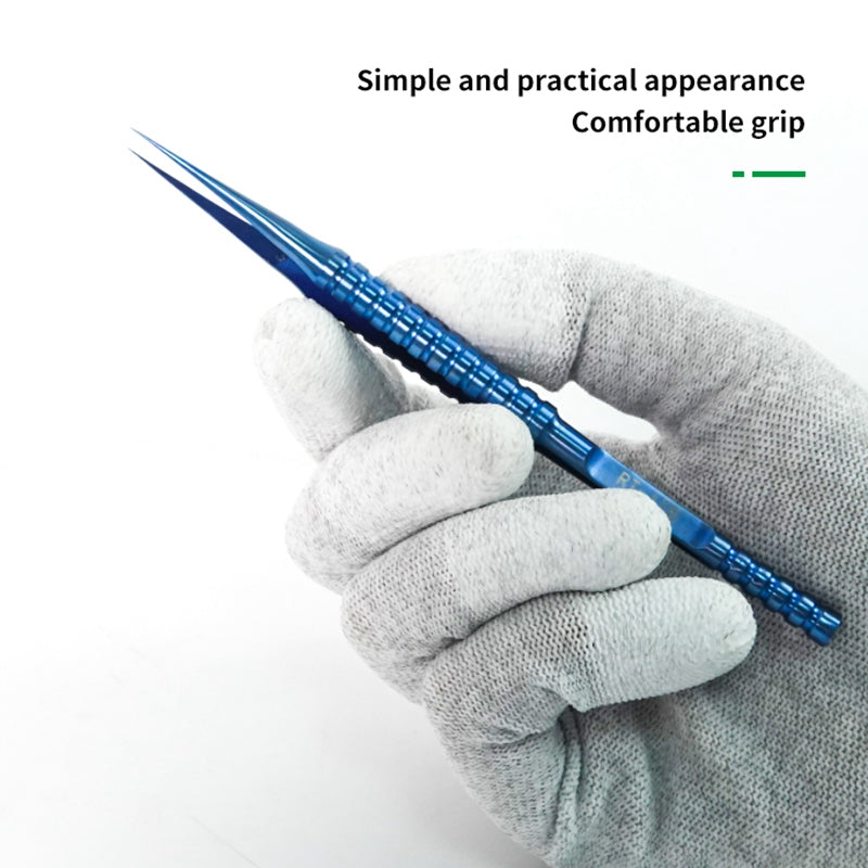 Relife RT-11B Straight Tip Tweezers Titanium Alloy 0.15mm Tip Precision Tweezers Professional Maintenance Tool