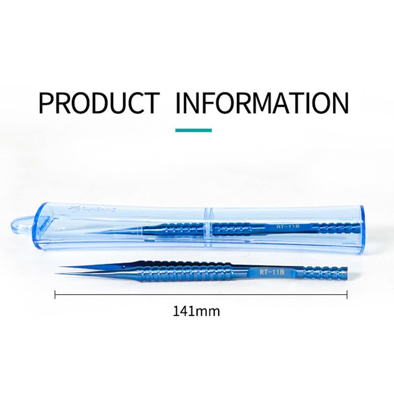 Relife RT-11B Straight Tip Tweezers Titanium Alloy 0.15mm Tip Precision Tweezers Professional Maintenance Tool
